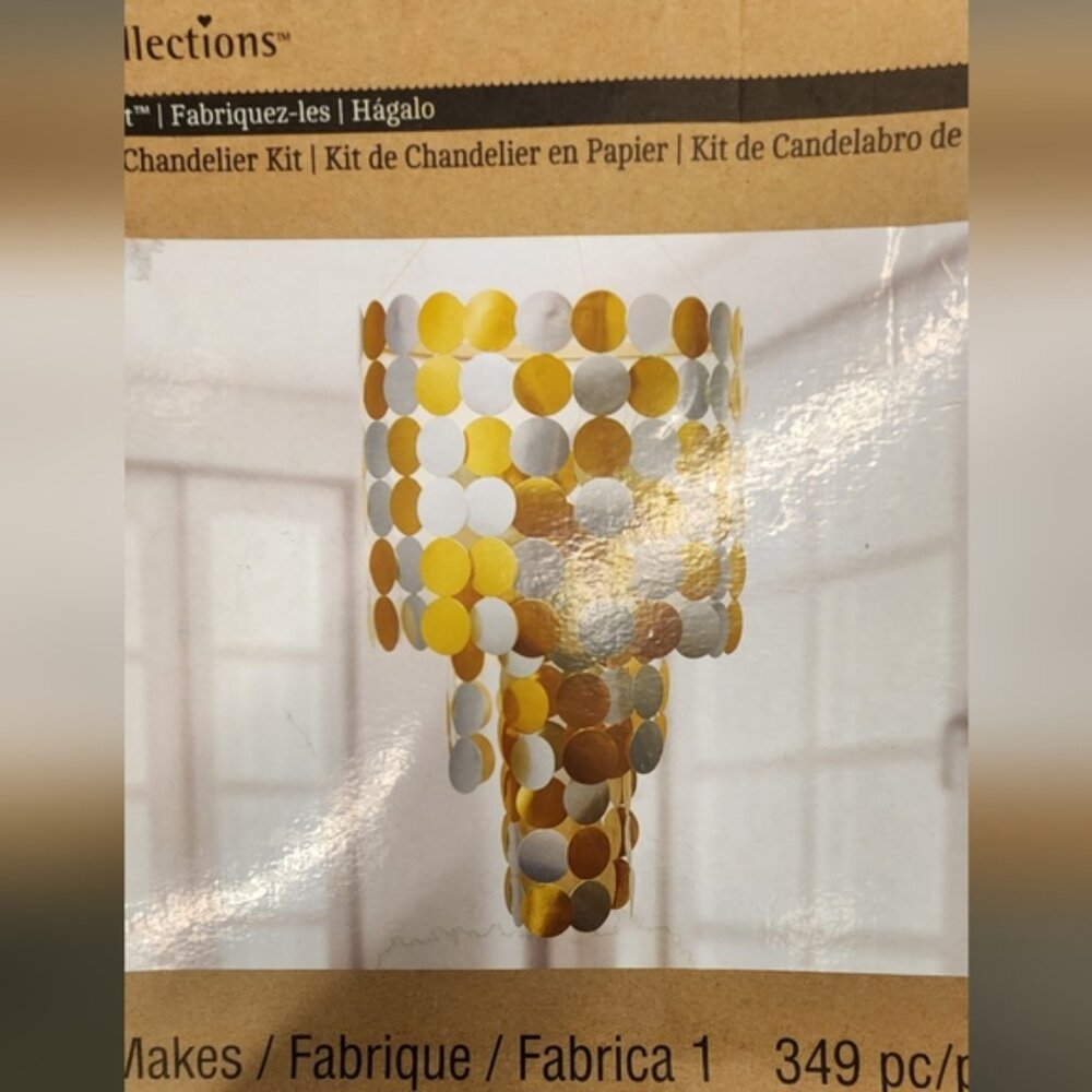 Recollections Gold Geometric Art Cardboard Chandeliers Party Or Other 2x - Picture 3 of 5